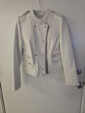 IRO White Quilted Rojan Lamb Leather Jacket